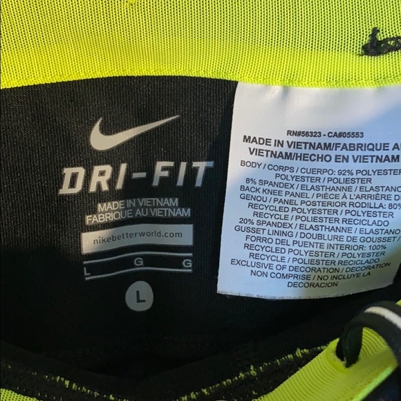 Nike Neon and Black Crop Leggings - Picture 2 of 5